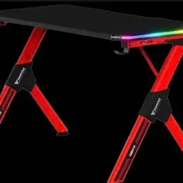 Gamdias Daedalus M2 RGB Gaming Desk - Black/Red / A Remote Control / Two RGB Light strips / Cable Ma