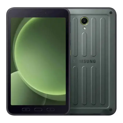 Samsung Galaxy Tab Active5 2024 Enterprise 5G Tablet, 8" WUXGA Display, 128GB Storage, 6GB RAM, Rugged IP68, Glove Touch, Removable Battery, Android 14, Black/Green - SM-X308UZGAN14